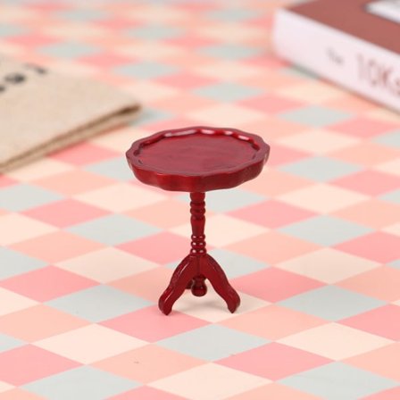 1:12 Nukkekodin miniatyyri pyöreä pöytä Malli Huonekalulelut Ruskea