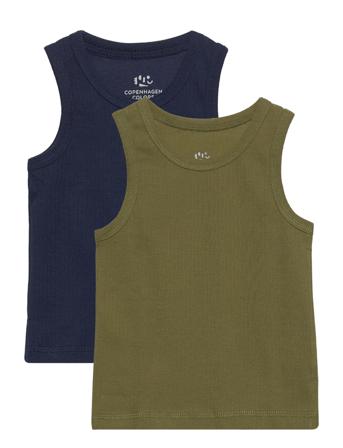Rib Jersey 2Pack Tank Top Night & Underwear Underwear Tops Khaki Green Copenhagen Colors