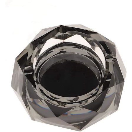 Luovasti muotoiltu tuhkakuppi tähtianis-lasilla, musta ja hopea, olohuoneen, hotellin, tyylikkään toimiston, baarin koristeeksi