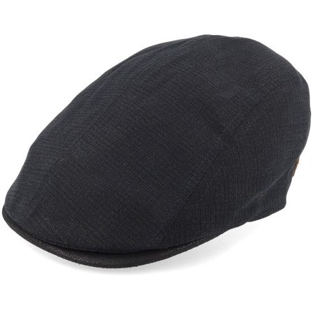 MJM Hats - Svart flatcap Keps - Daffy 3 Cotton Pouch Black Flat Cap @ Hatstore