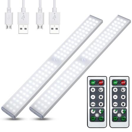 Oppladbar LED-lampe med bevegelsessensor - 2-pakning - Perfet