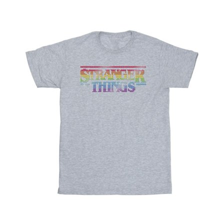 Netflix Girls Stranger Things Rainbow Dot Logo Bomull T-shirt 1