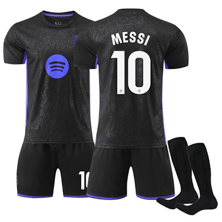 25-26 FC Barcelona Black Mamba Erikoisversio NO.10 MESSI Pelipaidat Setti Lapset Aikuiset Jalkapallovarusteet Sukkien Kanssa
