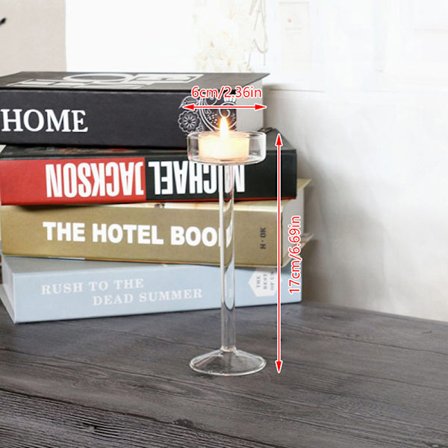 1 Stk Glas Lysestager Sæt Fyrfads Lysestage Hjem Weddin