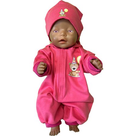 Overall/mössa med tryck till Baby Born, dockkläder