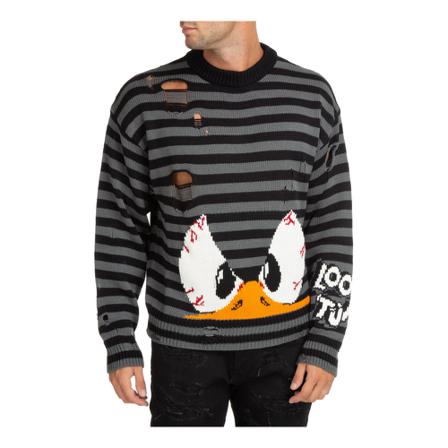 Gcds men's crew neck neckline jumper sweater pullover Looney Tunes Sort, Herre