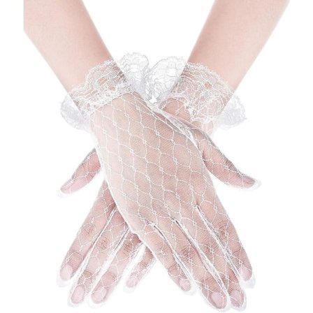 Blondehandsker til damer, bryllup, blomstret mesh, elegante sommerbryllupshandsker, teselskab, opera