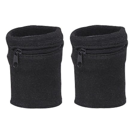 1 par sportsarmbånd med glidelås, svettebånd, armlomme, nøkkellomme for kvinner og menn, løping, sykling, jogging og andre sportsgrener