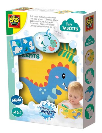 SES Creative | Bath Time - Colouring With Water - Dino Bath Book | ONE SIZE