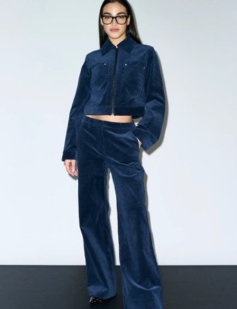 IVY Copenhagen Ivy-Ann Charlotte Cord Zip Jacket - Navy - 40