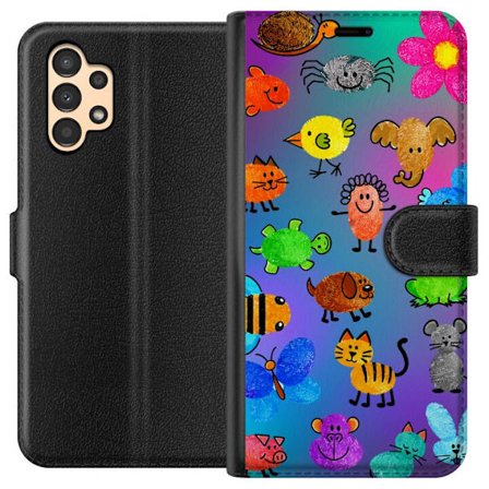 Kompatibelt Lommeboketui til Samsung Galaxy A13 Little Scribble Friends