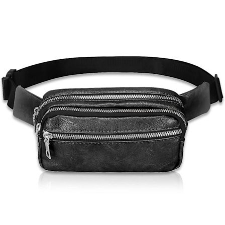 Modebæltetasker til kvinder og mænd - Sort læderbæltetasker - Bedste designer crossbody bæltetasker - Multi P