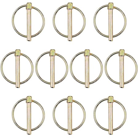 Sæt med 10 Runde Sikkerhedsnåle i Karbonstål til Landbrugs Traktorer