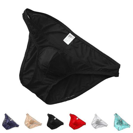 Herre Lav Midje Truser Komfortabelt Stretch Undertøy Sport Truser Pung Underbukser M Svart