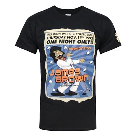 The Simpsons Mens James Brown One Night T-Shirt M Svart