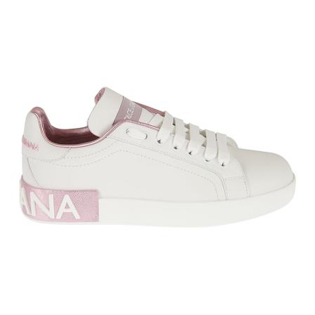 Dolce & Gabbana Logo Low-Top Sneakers , Wit , Dames , Maat: 39 1/2 EU