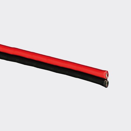 Verzinntes Kupferkabel Skyllermarks RKUB, rund, zweiadrig, 2 x 0.75 mm², 12 Meter, schwarz/rot - Boot