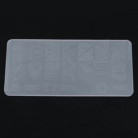 Leimauslevy Kynsi Taide Kuva Leimaaja Pitsi Kukka Painatus Stencil Manikyyri Malli (2#)