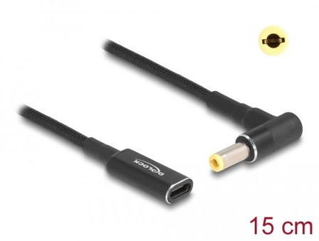 Delock strømadapter - 24 pin USB-C til 5,5 x 2,5 mm DC-jakk - 15 cm