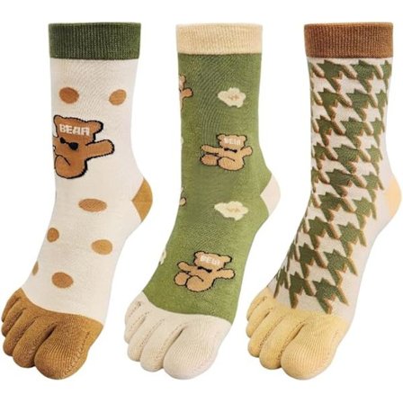 Dam- och flicktåstrumpor med fem fingrar, söta strumpor, färgglada fotledsstrumpor, atletiska löpstrumpor, tåseparerade strumpor