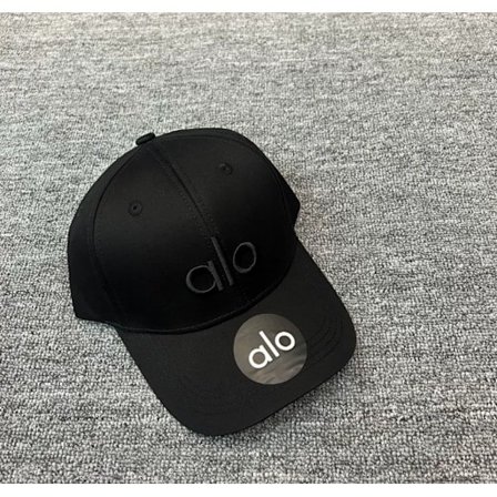 Ny Alo Yoga Hat Herre- og dame Hard Shell Cap Åndbar Sportskasket med Solbeskyttelse Sort Sorte Bogstaver