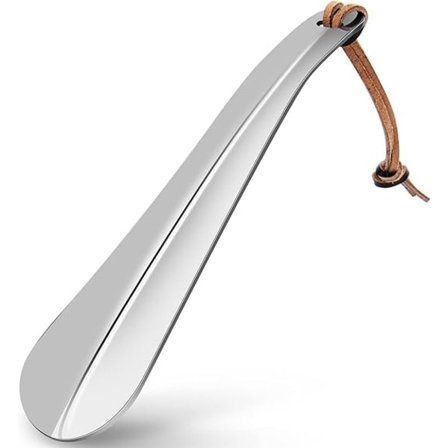 Sko Horn 7,5 Tommer, Bærbar Sko Horn, Rejse Sko Horn, Premium Rustfrit Stål Metal Sko Horn, Sko Hjælp til Mænd