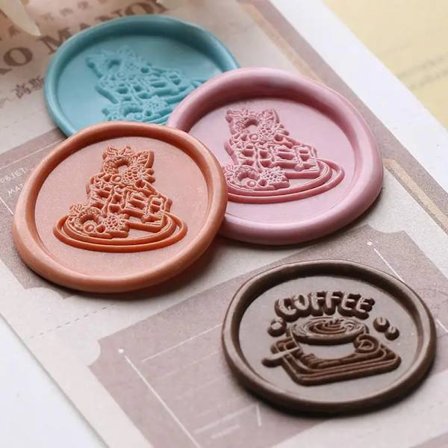 Wax Seal Stamp Copper Head Sealing Wax Cute Replace Head Fire Lacquer Afternoon Tea DIY Invitation Envelope Decoration Tool