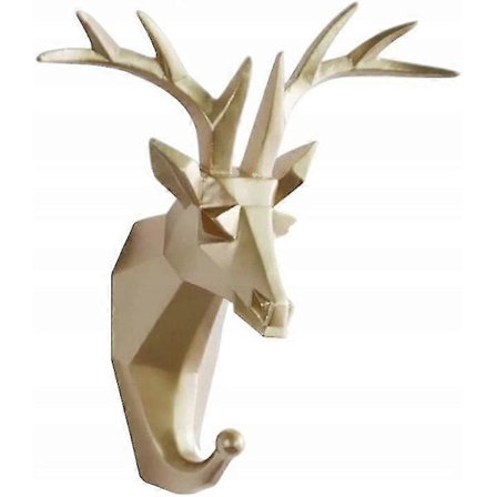 Vægmonteret selvklæbende dyrekrog, håndklædekrog vægdørkrog opbevaring og opbevaring af håndklæder tøj, guld hjort