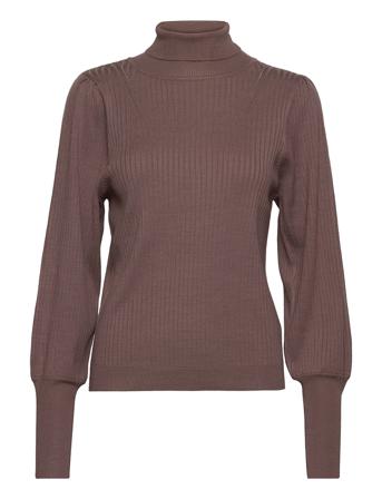 Srgemma Rollneck Knit Høyhalset Pologenser Brun Soft Rebels