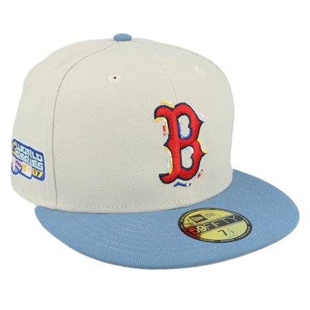 New Era - MLB Beige fitted Casquette - Boston Red Sox Color Brush Stone/Blue Fitted @ Hatstore