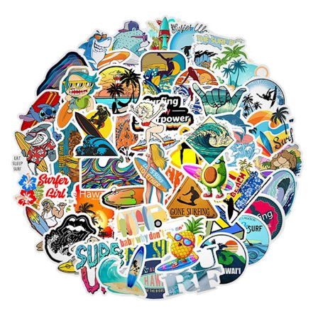 Pakke med Klistermærker - Surfing