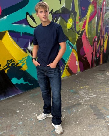 RYVLS Slim Tee Blå T-skjorter Gutt - Kids Brand Store