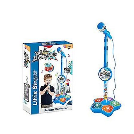 Mikrofon til børn, legetøjskaraokemikrofon med stativ
