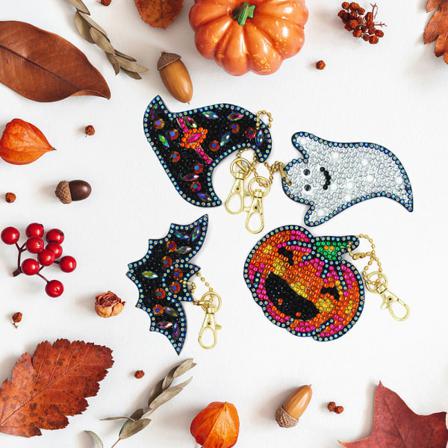 Diamond Painting Nyckelring Hängande Art Craft Bag Decor Halloween 5x7cm