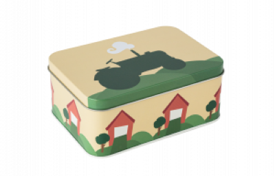 Blafre Matboks Metall Traktor og Låve Gul