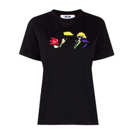 Msgm, T-shirt Zwart, Dames, Maat:L