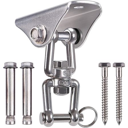 Keinun tarvikkeet, ruostumattomasta teräksestä valmistettu keinuverkko, keinun koukku, kiinnityslevy ja tuolin lisävarustepaketti (keinun 