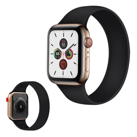 Tyylikäs silikoninen kellonauha Apple Watch Series 5 / 4 44mm - Musta Koko: S Black
