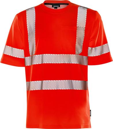 Fristads Herr Varsel T-shirt 7407 THV, klass 2, Varsel Röd