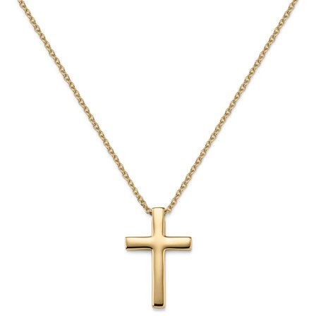 Argentia | 14K Gold-Plated 925 Sterling Silver Polished Cross Necklace for Men - Chain necklaces