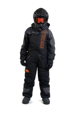 Monosuit Jethwear Odin & Olivia (2025) S.A.F.E Barn Svart jern/oransje 134–140