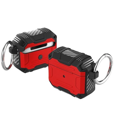 AirPods 3 TPU-kotelo karabiinilla - Punainen