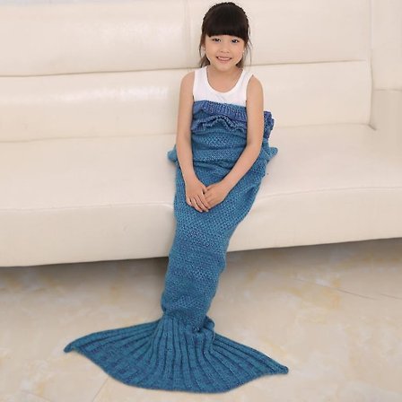 Pashmina-lignende strikket varm havfruehale-teppe