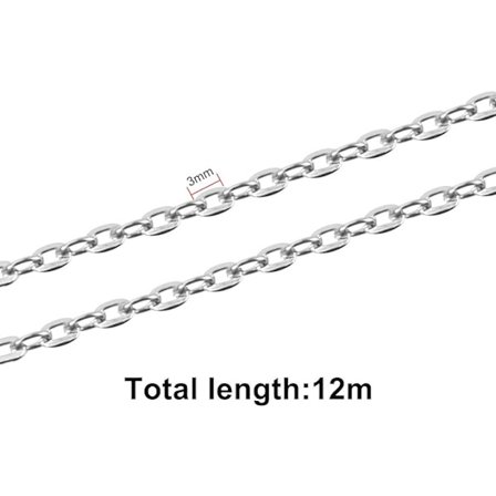 39,4 fot smykkekreasjonskjede 2 x 3 mm jernhalskjede med