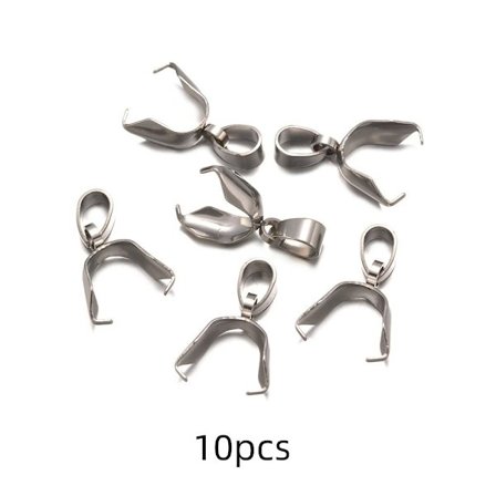 10cpcs hängsmycke Pinch Bail Dingle Charm Bead Connector SILVER