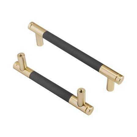 Pieces Svart och Guld Köksskåpshandtag 128mm Guldlegering Möbelhandtag med Skruvar, kompatibla Skrivbord, Lådor, Skåp, Garderob