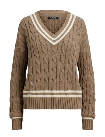 Lauren Ralph Lauren | Cable-Knit Cotton Cricket Sweater | S
