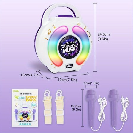 Karaoke Maskine Legetøj med 2 Mikrofoner til 4-6 Årige, Spille Mikrofon til 3-8 Årige, Sjov Interaktiv Dobbelt Mikrofon Småbørns Legetøj wi (FMY)