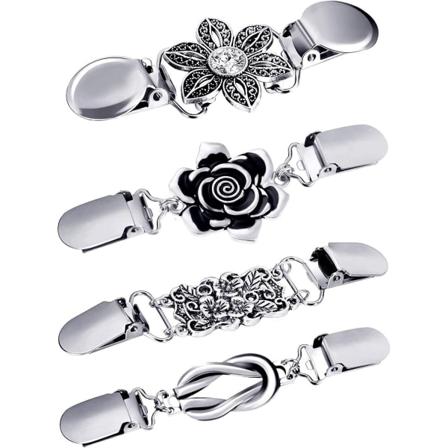 4 kpl Vintage villapaita huivipidikkeet Retro neuletakki kaulusklipsit - Perfet