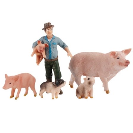 Eläinhahmoja simuloitu porsas patsas kodin sisustus porsas porsas yhdistelmä 5 kappaleen sarja